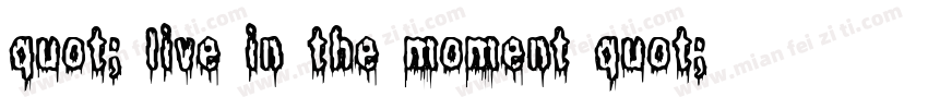 quot; live in the moment quot;字体转换